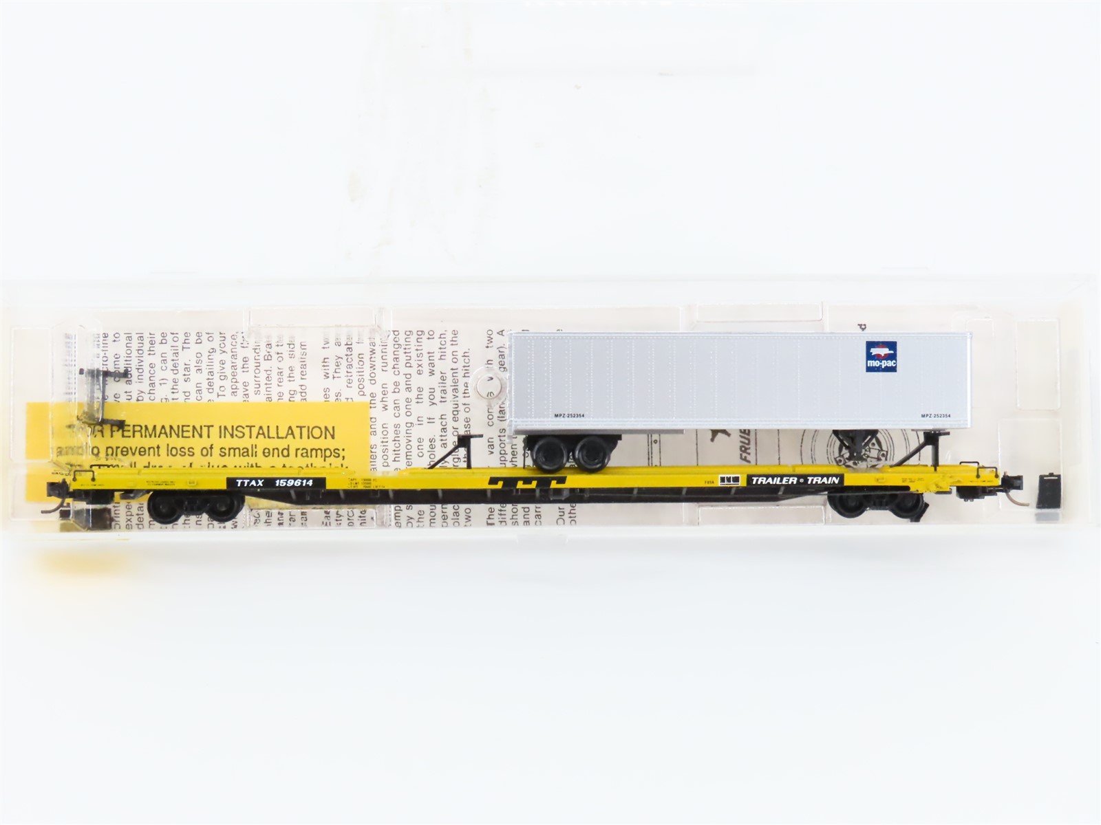 N Micro-Trains MTL 71014 TTAX Trailer Train Flat Car #970255 W/ Mo-Pac Trailer