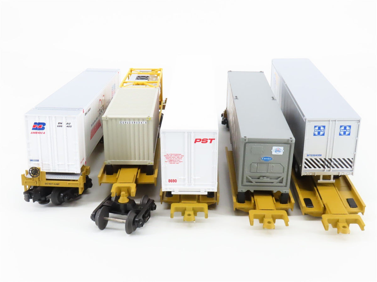 O Gauge 3-Rail MTH 20-95035 TTUX Spine Car 5-Pack w/Containers &amp; Trailers