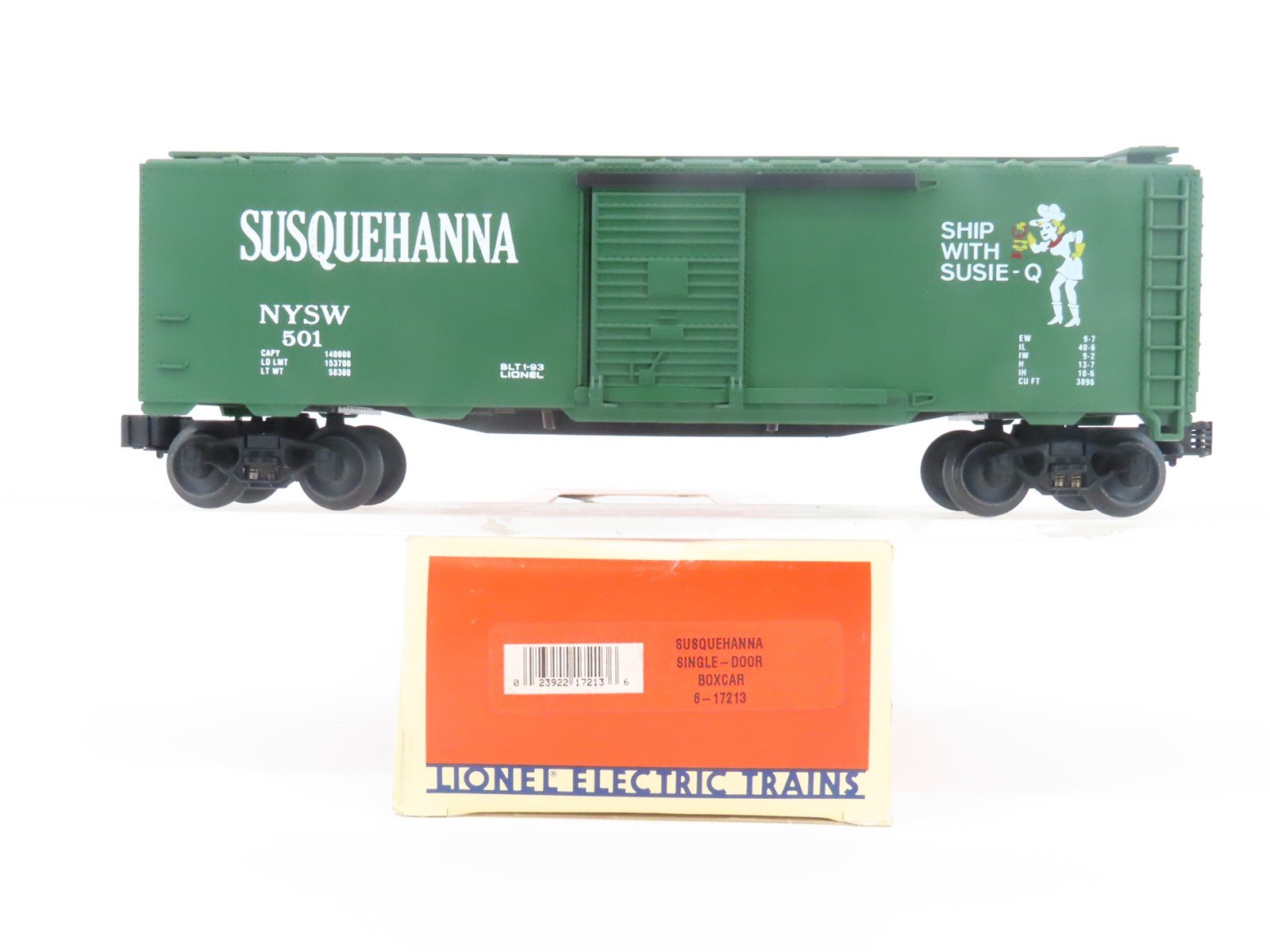 O Gauge 3-Rail Lionel 6-17213 NYSW Susquehanna "Ship With Susie-Q" Box Car #501
