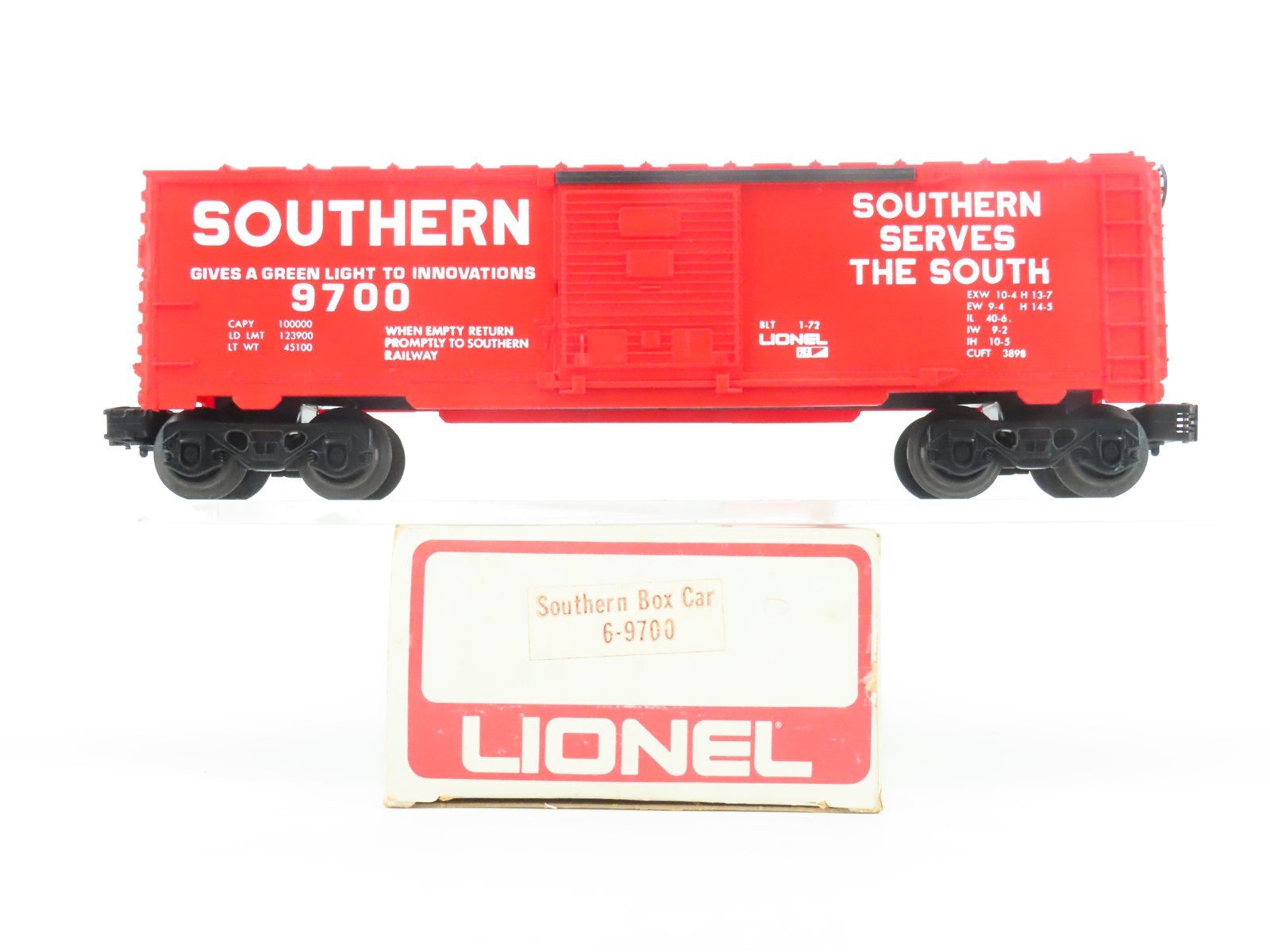 O Gauge 3-Rail Lionel 6-9700 Southern Railway Single Door Box Car #9700