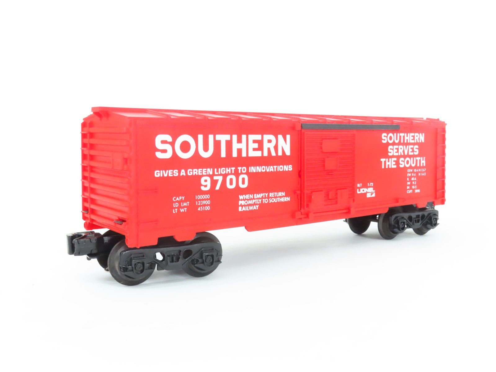 O Gauge 3-Rail Lionel 6-9700 Southern Railway Single Door Box Car #9700