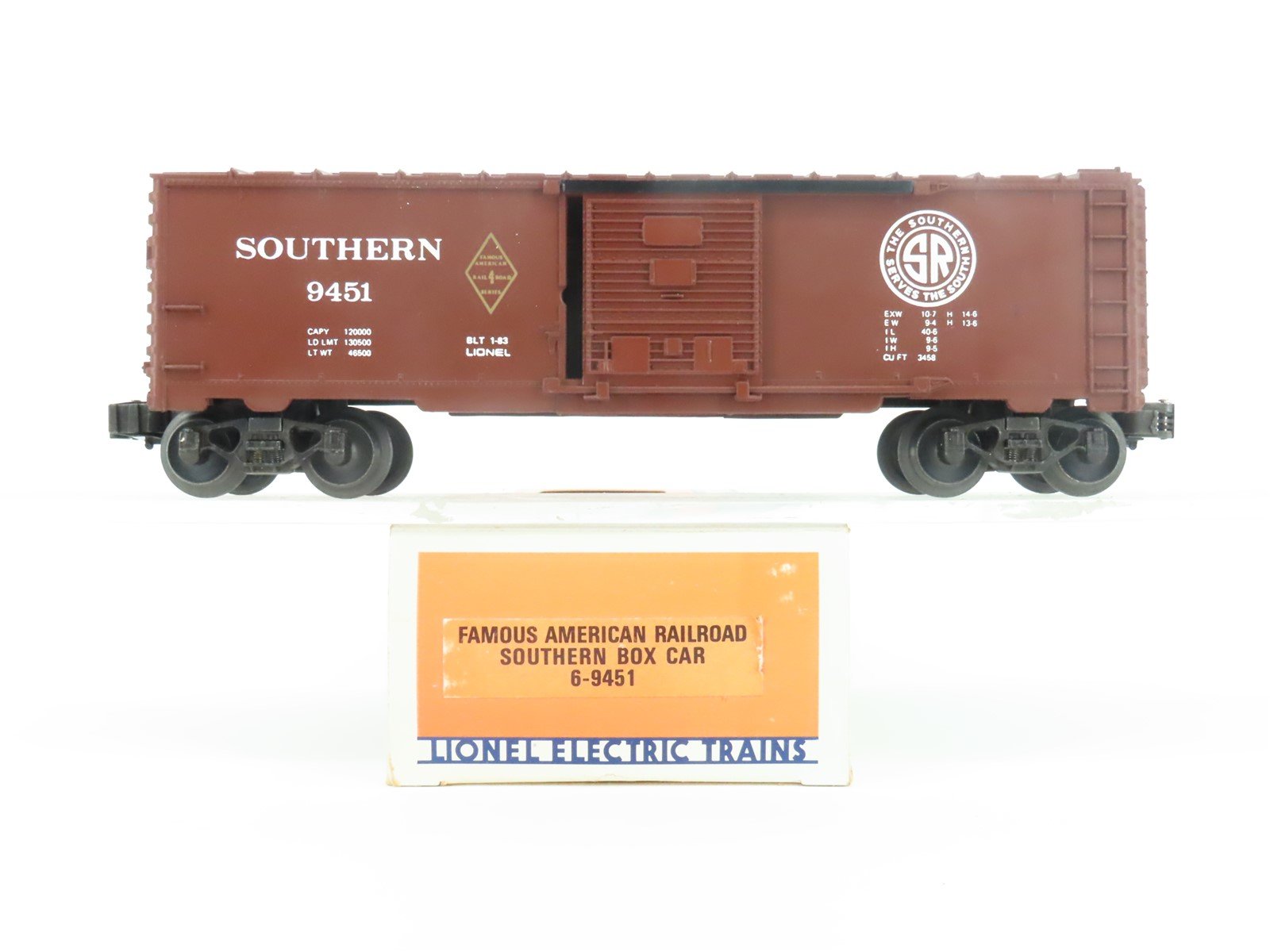 O Gauge 3-Rail Lionel 6-9451 FAR Series #4 Southern Railway Box Car #9451