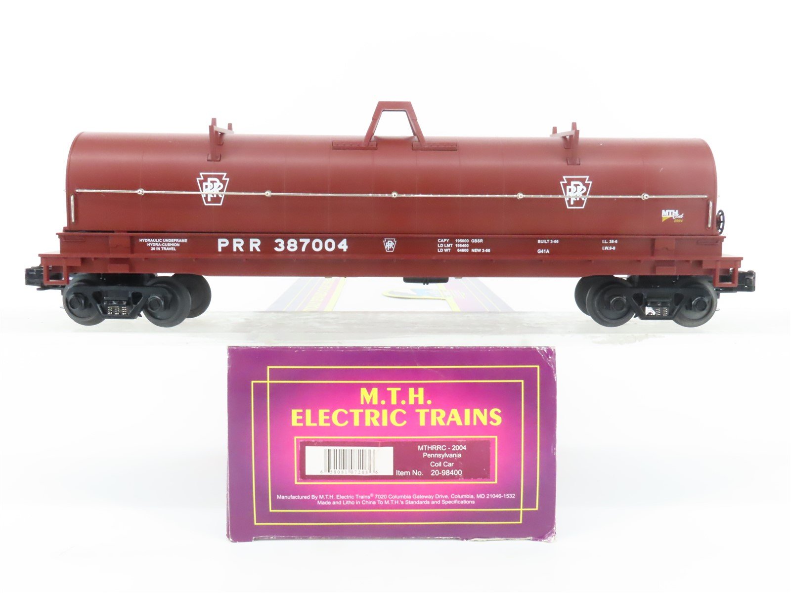 O Gauge 3-Rail MTH 20-98400 MTHRRC-2004 PRR Pennsylvania Coil Car #387004