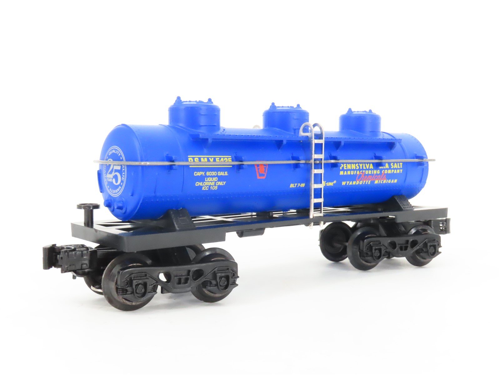 O Gauge 3-Rail K-Line K-5425 25 Years PSMX Pennsylvania Salt 3-Dome Tank Car