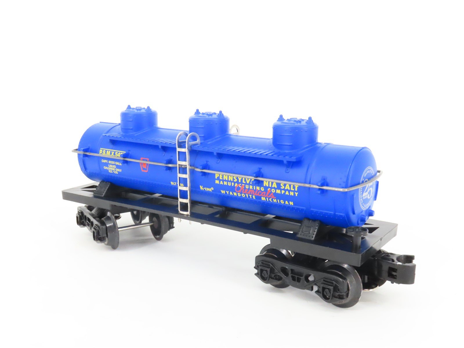 O Gauge 3-Rail K-Line K-5425 25 Years PSMX Pennsylvania Salt 3-Dome Tank Car