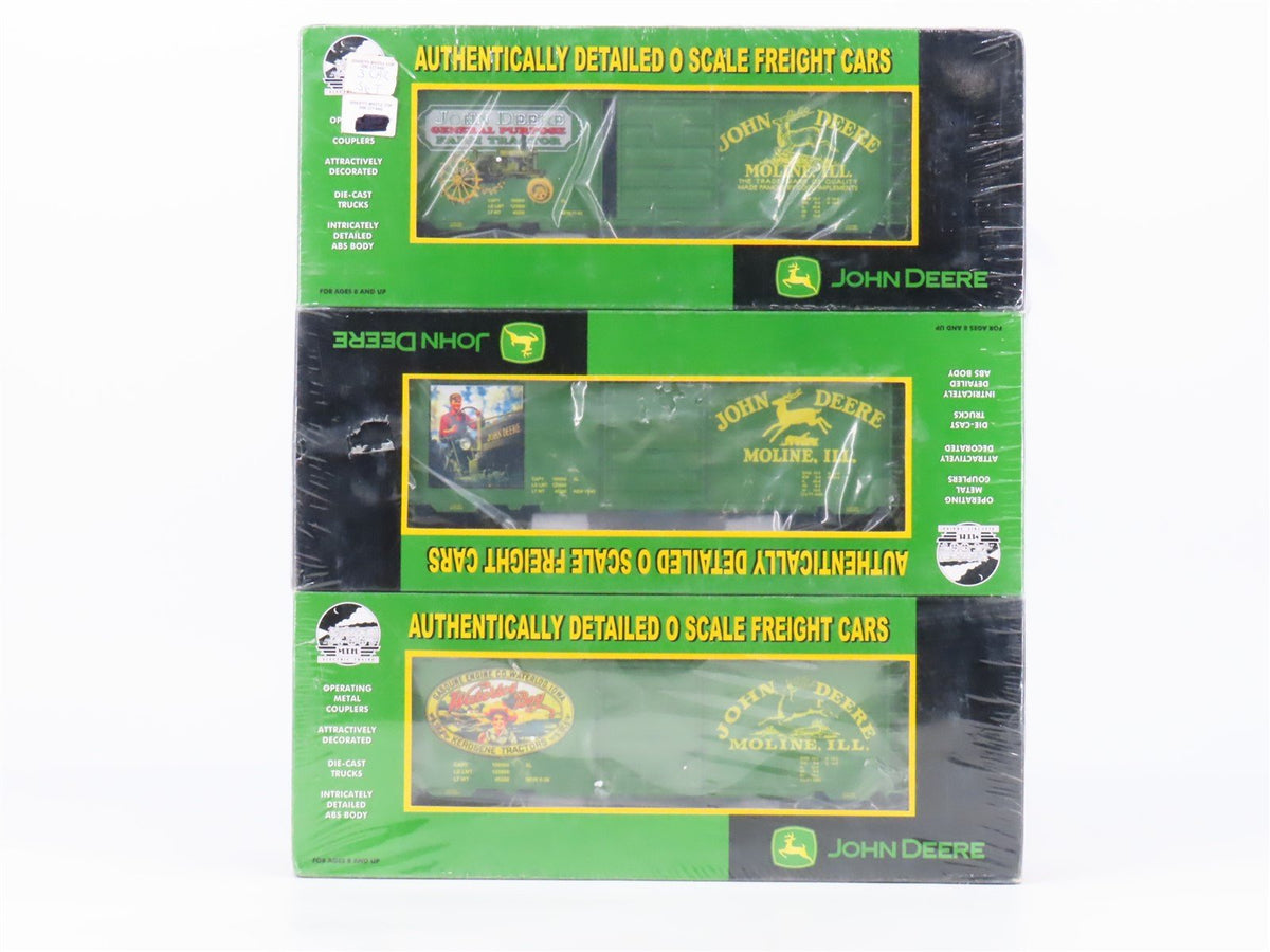 O Gauge 3-Rail MTH Rail King 20-93099 John Deere 40&#39; Boxcar 3-Pack SEALED