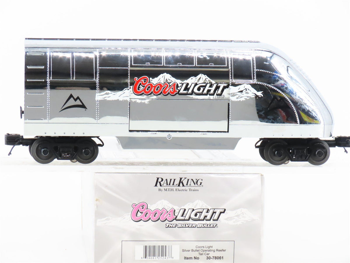 O Gauge 3-Rail MTH Rail King 30-78061 Coors Light Silver Bullet Reefer Tail Car