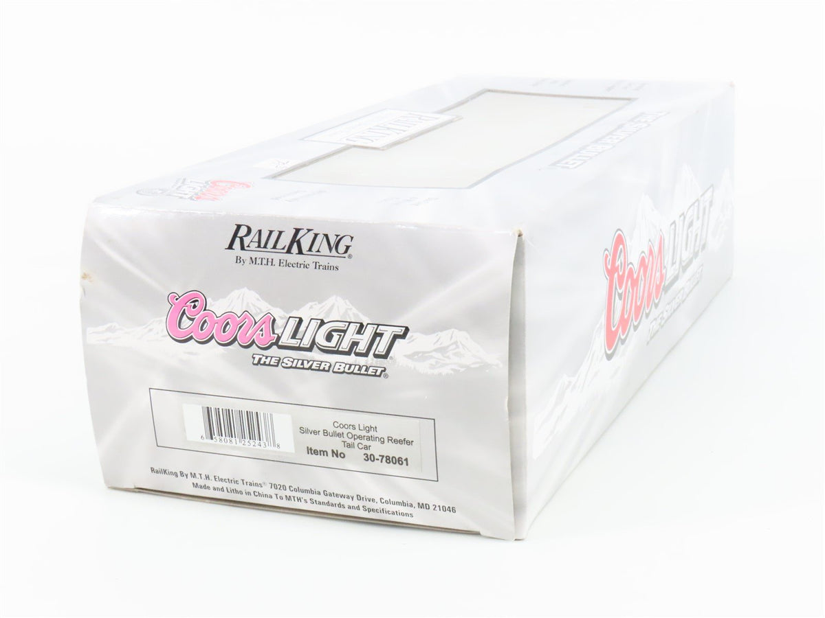 O Gauge 3-Rail MTH Rail King 30-78061 Coors Light Silver Bullet Reefer Tail Car