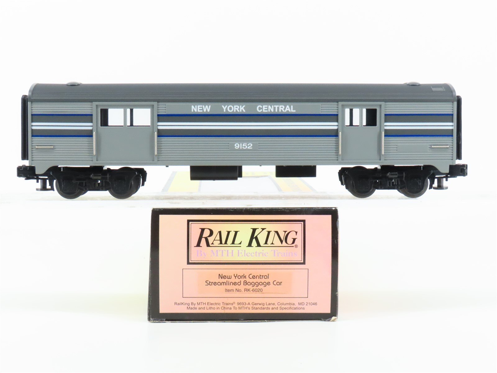 O Gauge 3-Rail MTH RK-6020 NYC New York Central Baggage Passenger Car #9152
