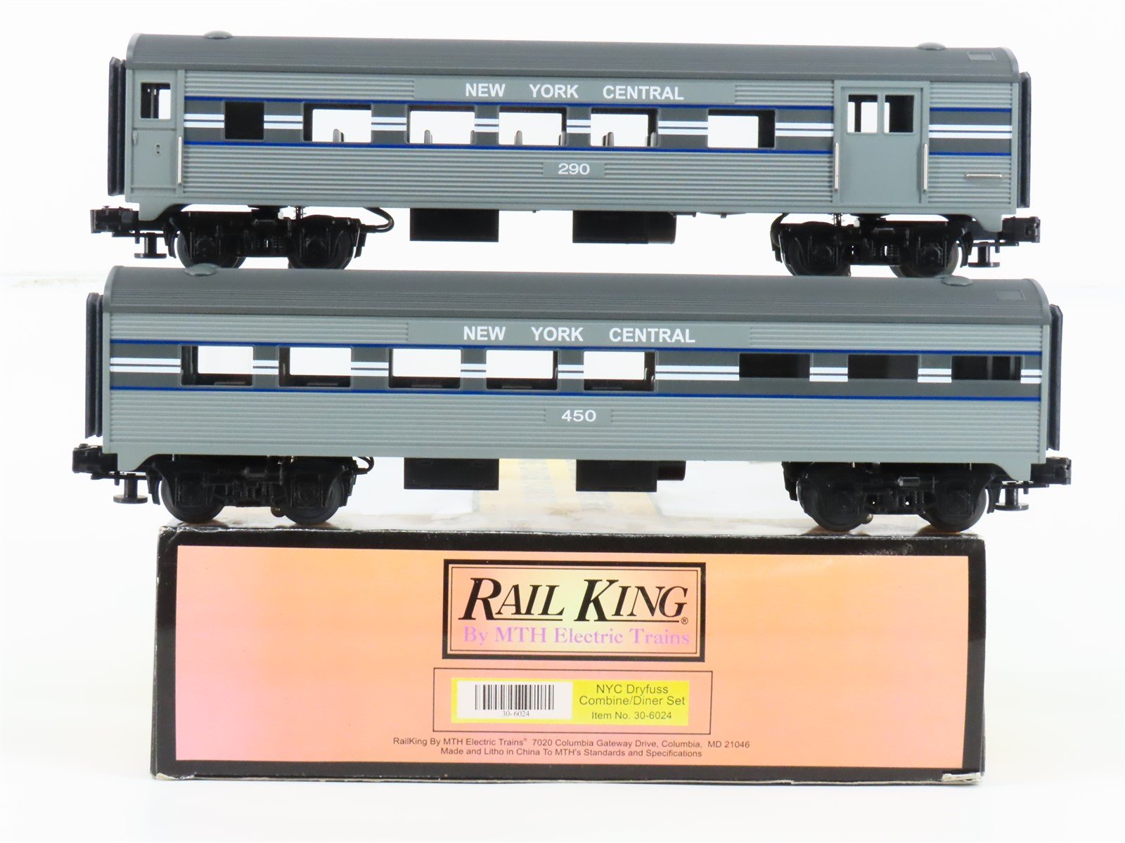 O Gauge 3-Rail MTH 30-6024 NYC Dryfuss Combine/Diner Passenger 2-Car Set
