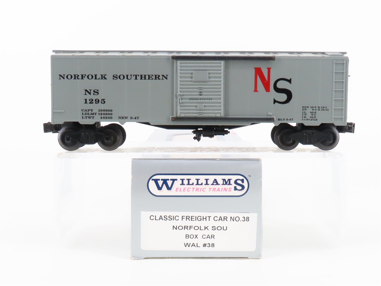 O Gauge 3-Rail Williams WAL #38 NS Norfolk Southern Boxcar #1295
