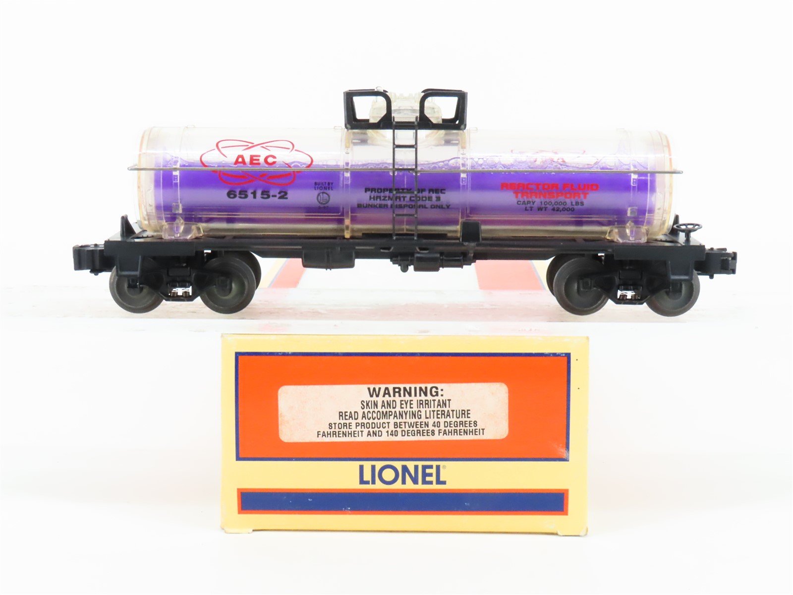 O Gauge 3-Rail Lionel 6-16154 AEC Reactor Fluid Single Dome Tankcar #6515-2