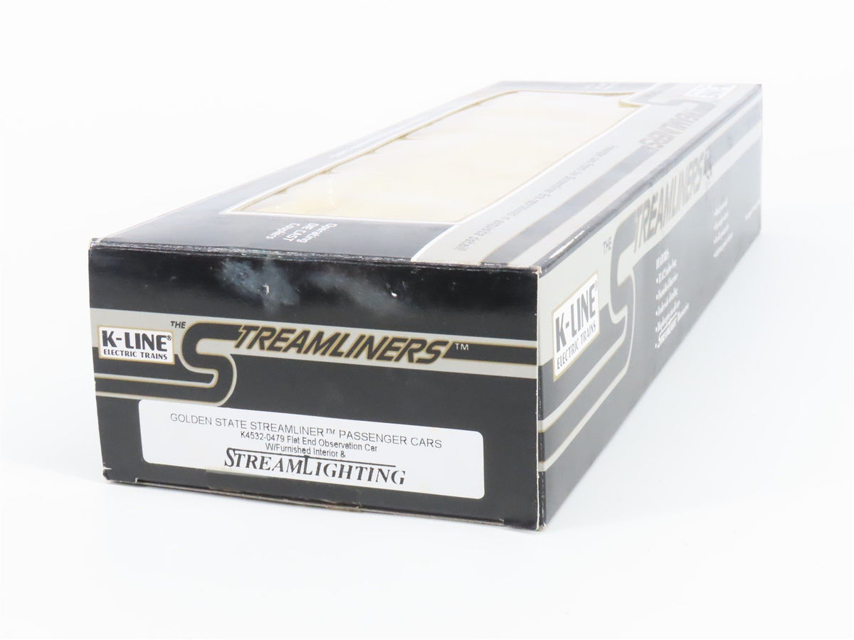 O Gauge 3-Rail K-Line K4532-0479 RI Golden State Flat Obs Passenger Car &quot;Divan&quot;