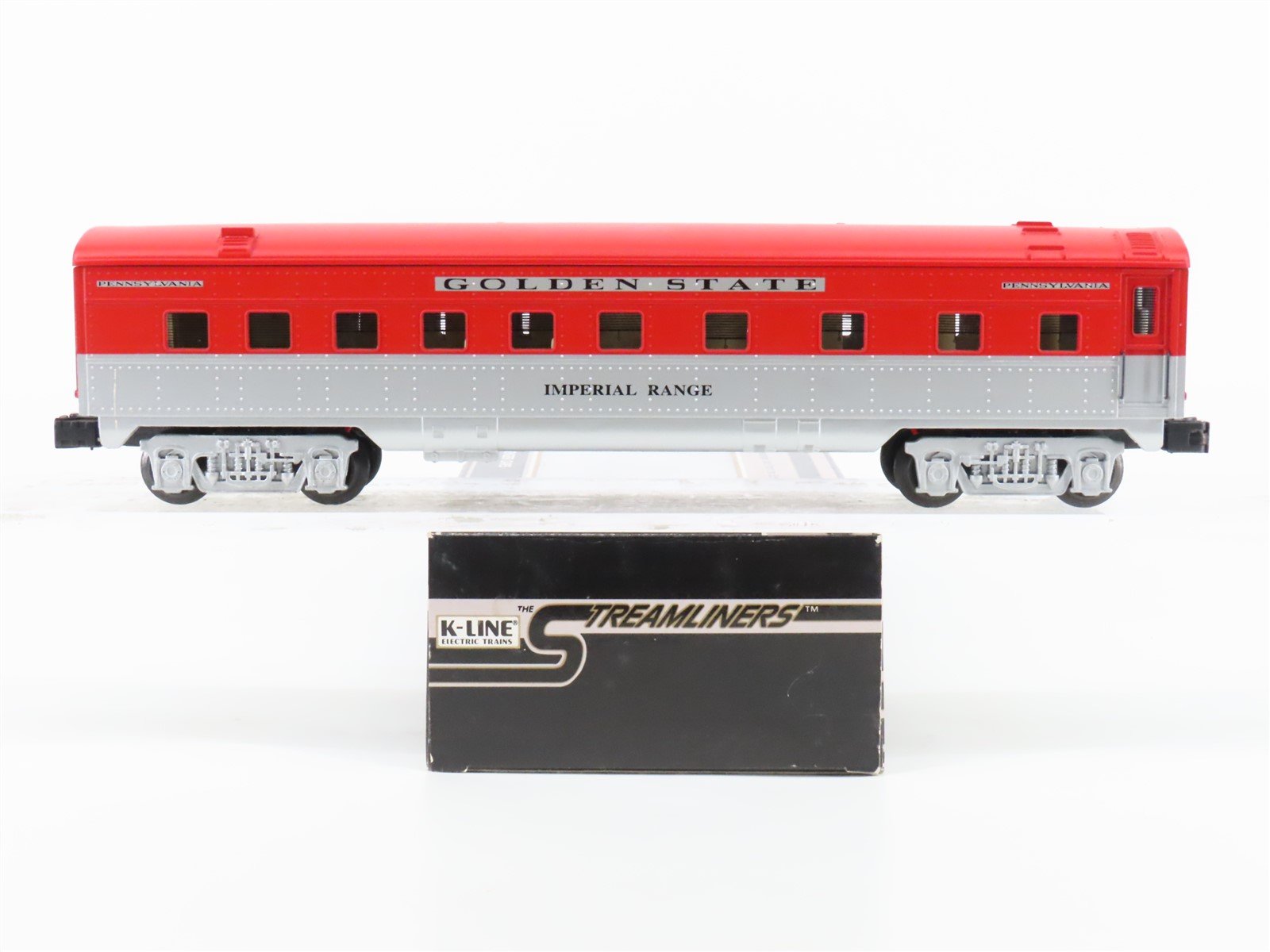 O Gauge 3-Rail K-Line PRR Golden State Passenger Car "Imperial Range"