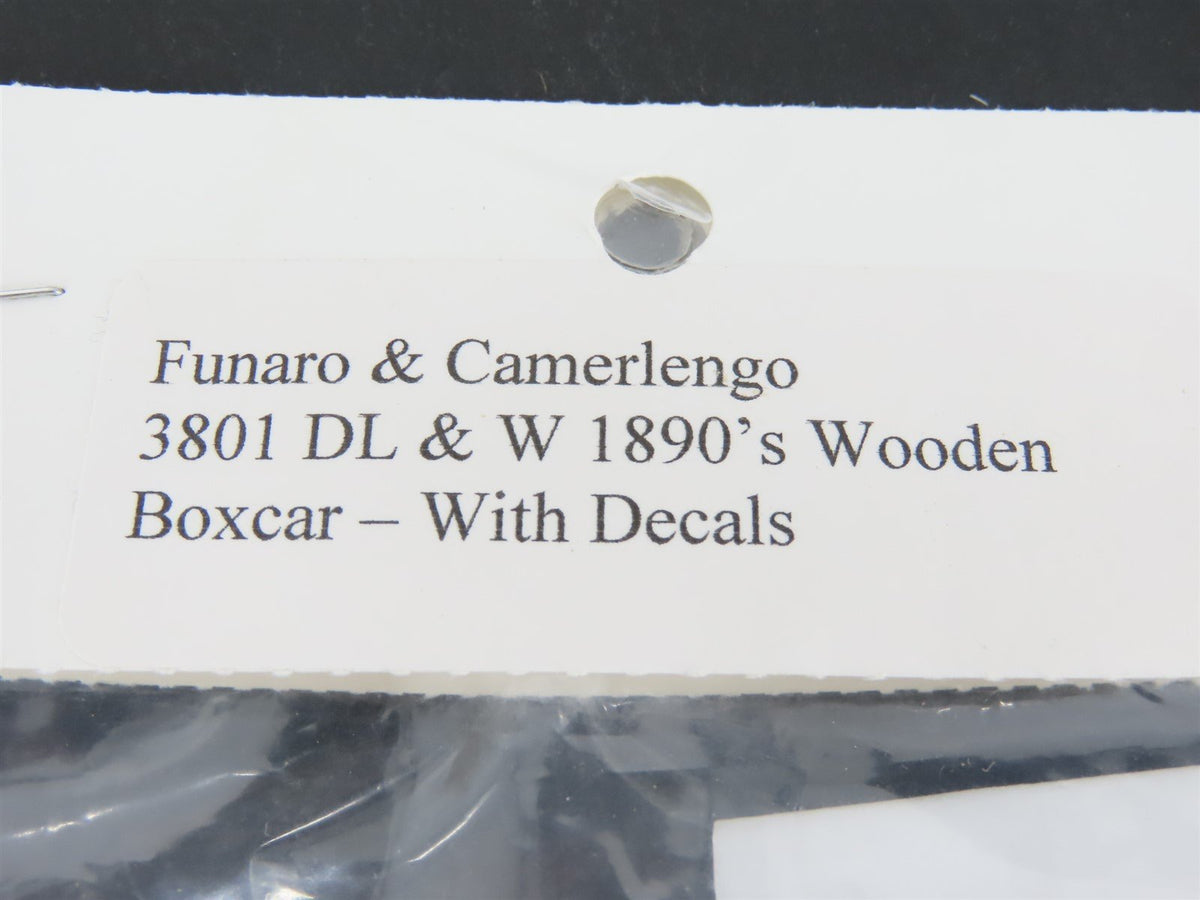 HO Scale Funaro &amp; Camerlengo Kit 3801 DL&amp;W 1890s Wooden Box Car w/ Decals