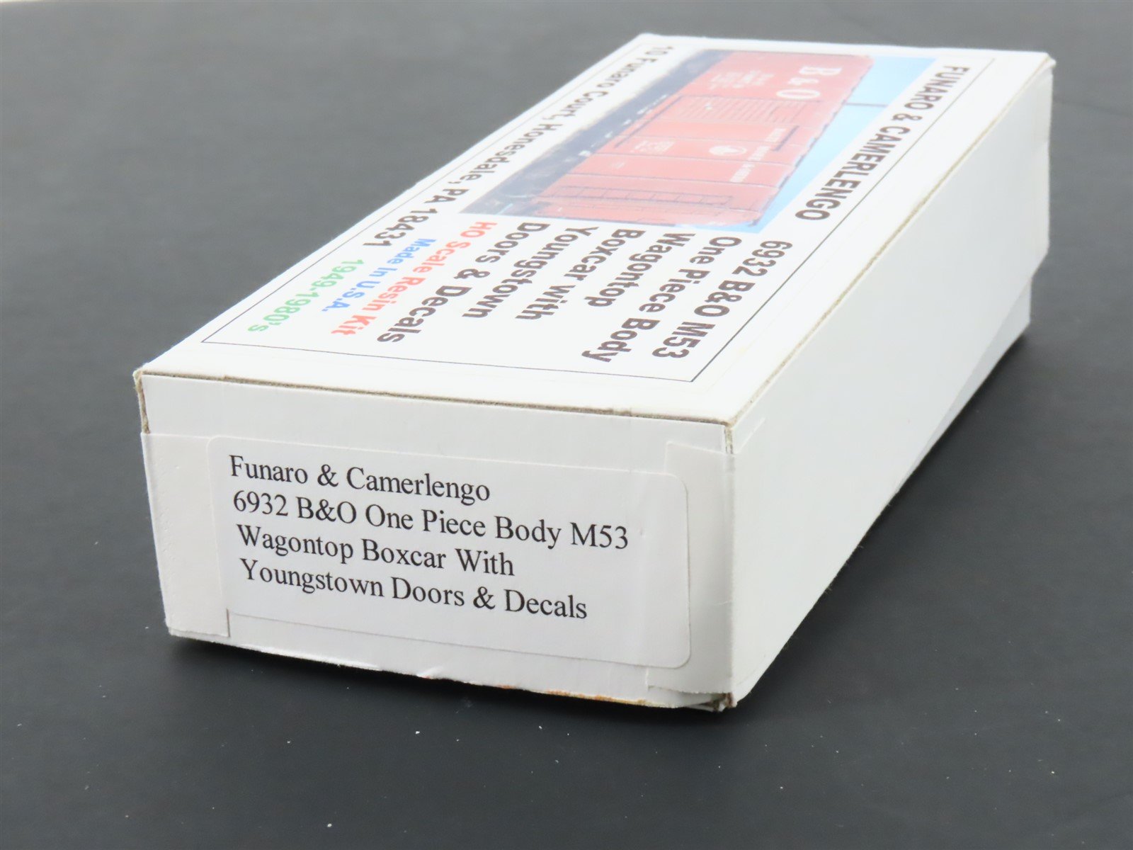 HO Funaro & Camerlengo Kit 6932 B&O One Piece Body Wagontop Box Car w/ Decals