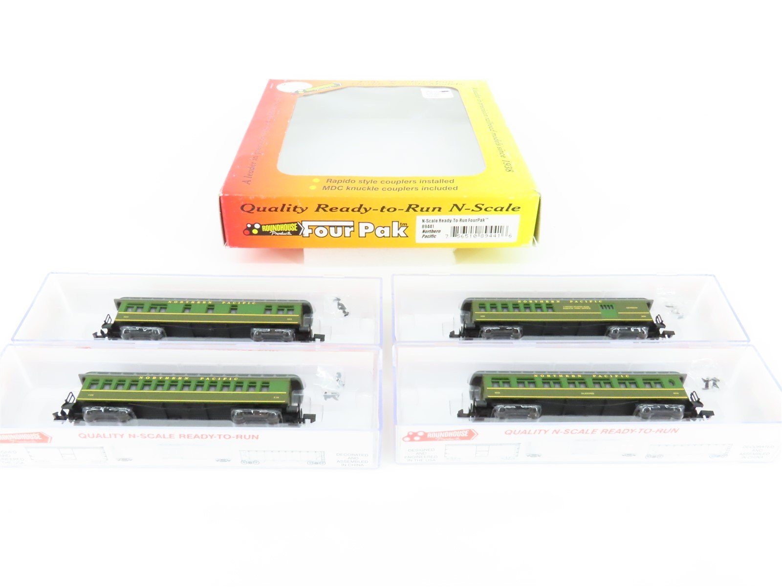 N Roundhouse FourPak 89441 NP Northern Pacific Overland Passenger 4-Car Set