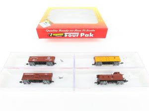 N Scale Roundhouse FourPak 89458 NP Northern Pacific Assorted Freight 4-Car Set