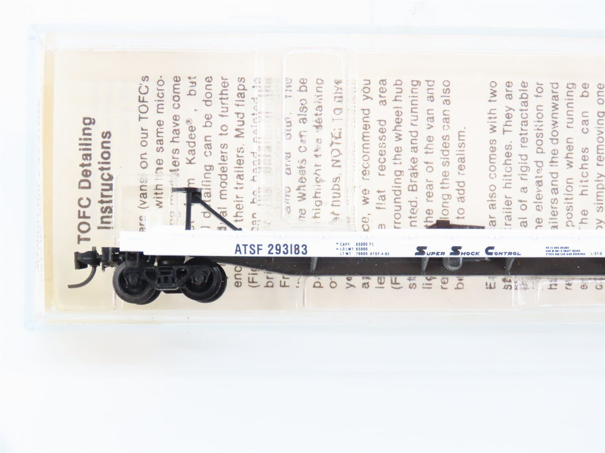 N Kadee Micro-Trains MTL 64010 ATSF Flat Car #293183 w/ Chessie System Trailer
