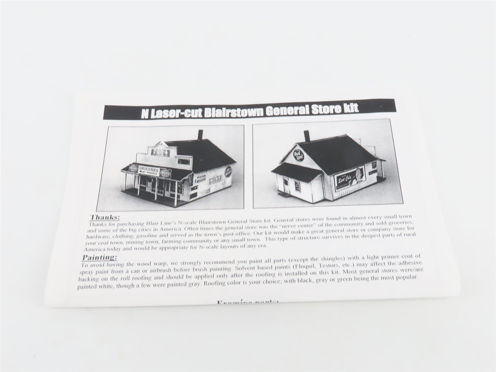 N 1/160 Scale Blair Line Laser-Cut Kit 080 Blairstown General Store