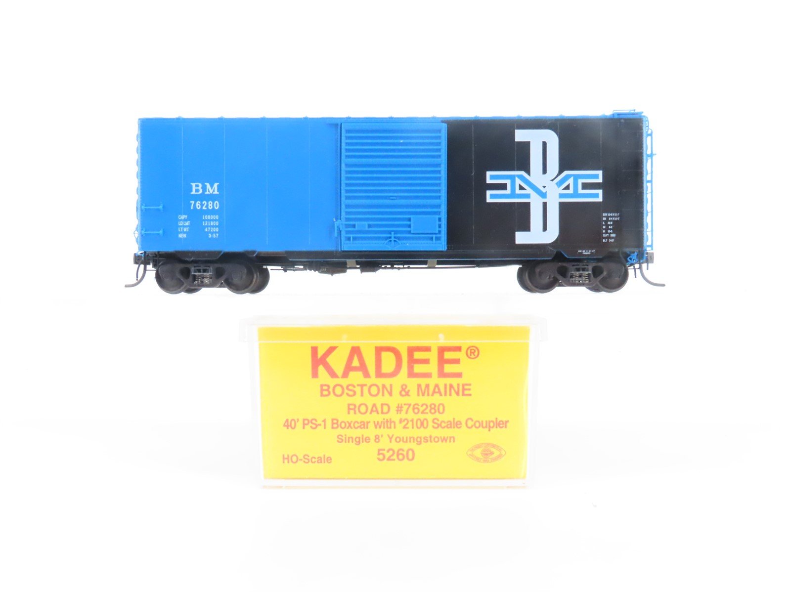 HO Scale Kadee 5260 BM Boston & Maine Railroad 40' Single Door Box Car #76280