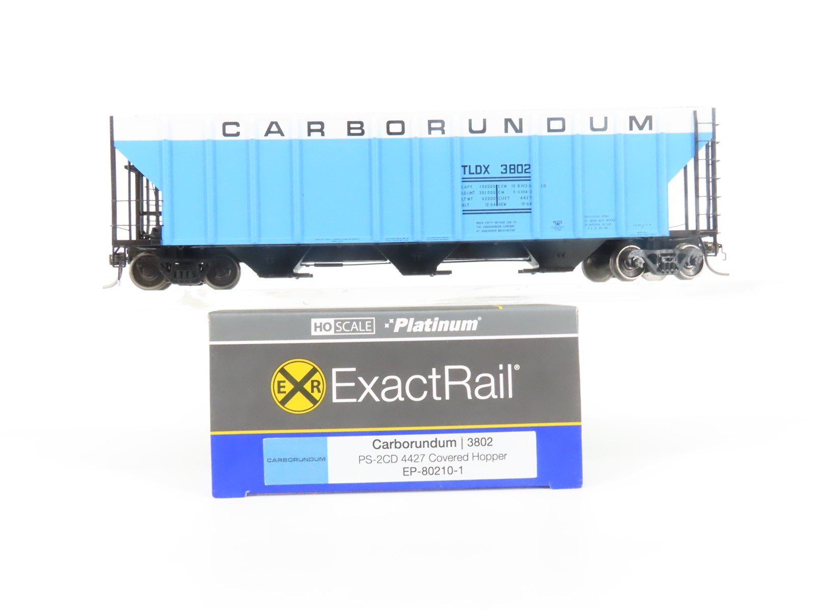 HO Scale ExactRail Platinum EP-80210-1 TLDX Carborundum 3-Bay Hopper #3802