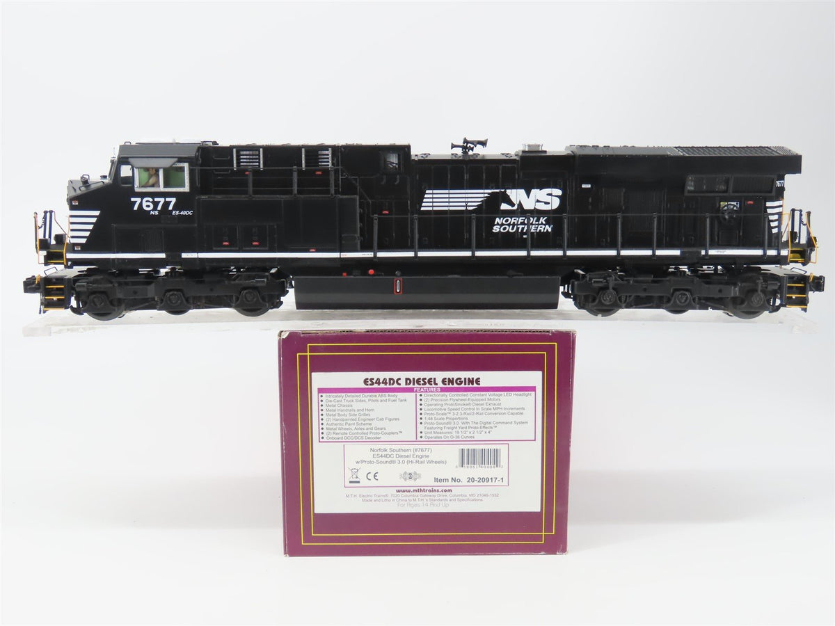 O Gauge 3-Rail MTH 20-20917-1 NS Norfolk Southern ES44DC Diesel #7677 wSound