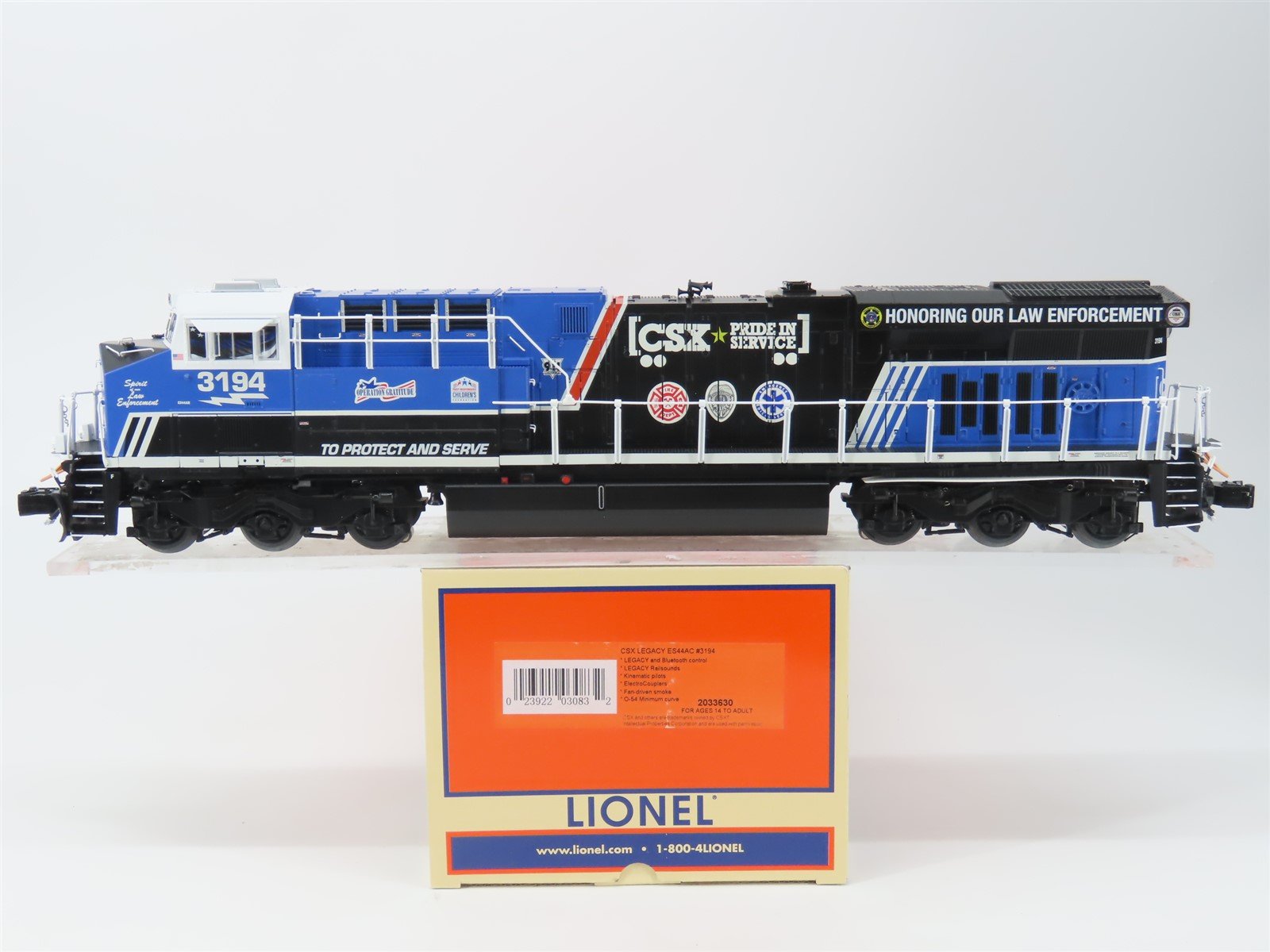 O Gauge 3-Rail Lionel 2033630 CSX Pride in Service ES44AH Diesel #3194 w/Legacy