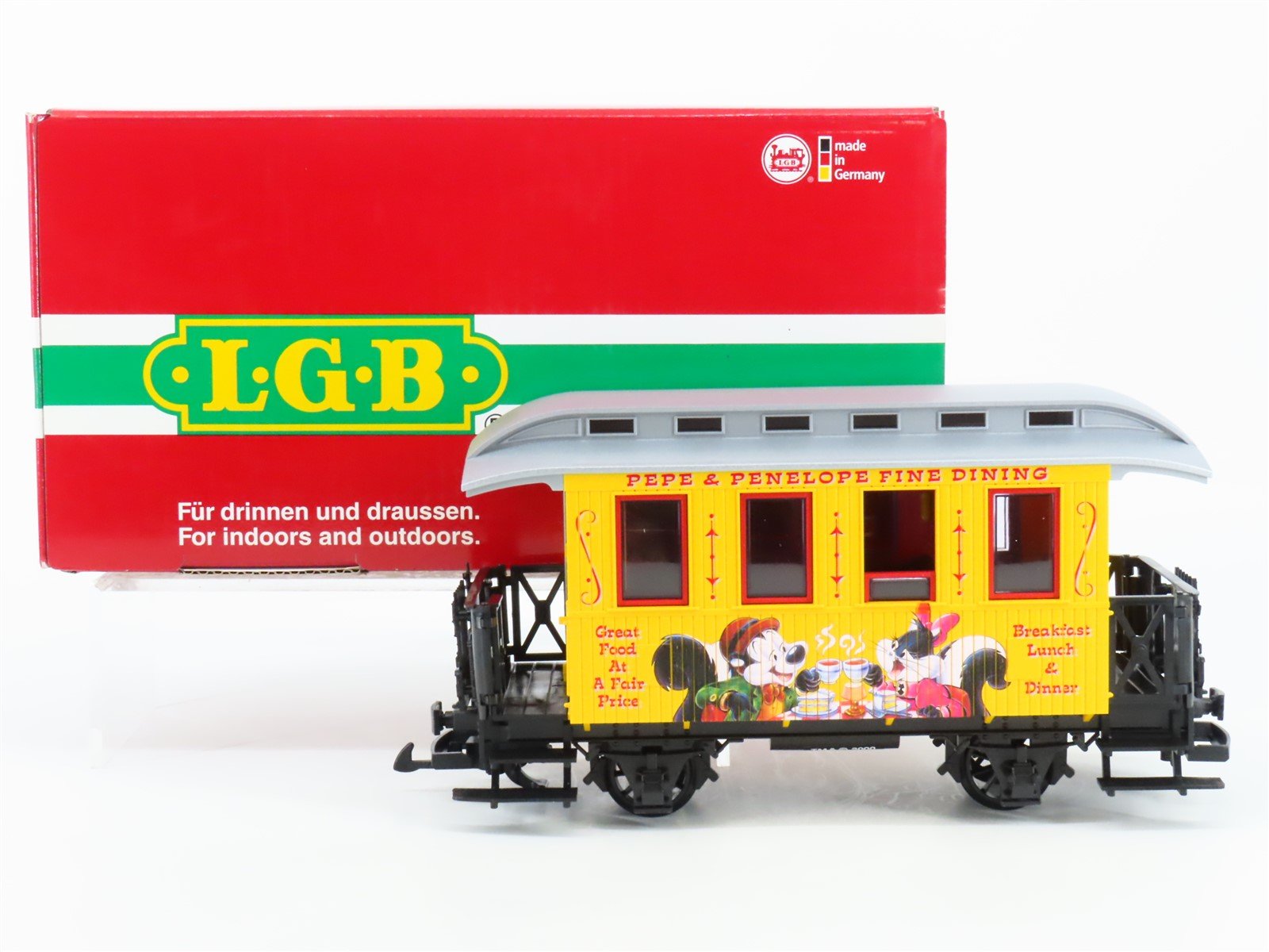 G Scale LGB 35065 Looney Tunes Pepe & Penelope Fine Dining Passenger Car