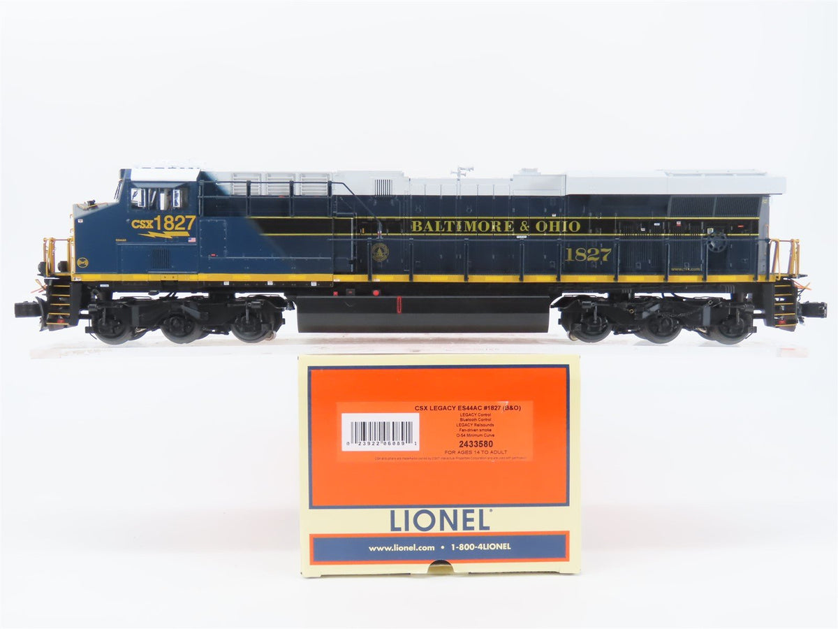 O Gauge 3-Rail Lionel 2433580 CSX B&amp;O Heritage ES44AH Diesel #1827 w/Legacy