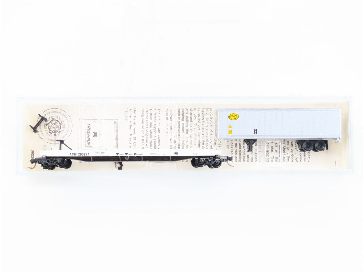 N Kadee Micro-Trains MTL 64010 TOFC ATSF Flat Car #293274 w/ NYC Trailer