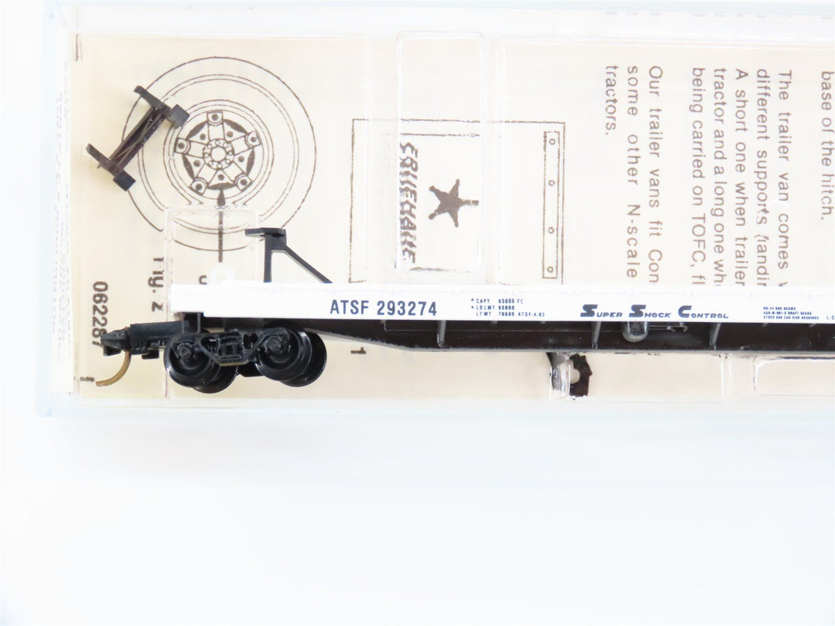 N Kadee Micro-Trains MTL 64010 TOFC ATSF Flat Car #293274 w/ NYC Trailer