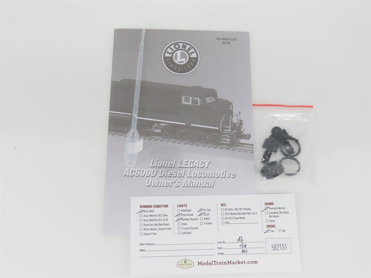 O Gauge 3-Rail Lionel 6-84848 CSX Diversity AC6000CW Diesel #5000 w/ Legacy