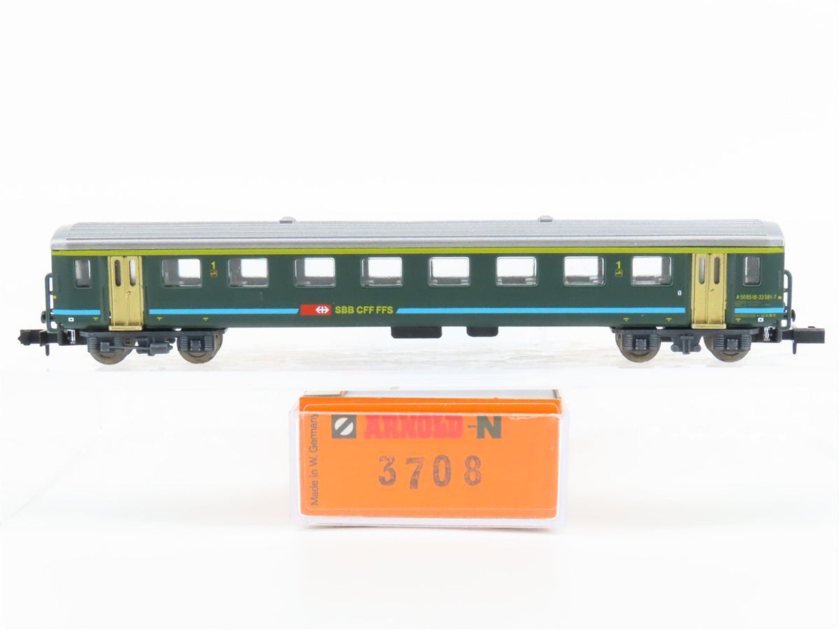 N Scale Arnold 3708 SBB CFF FFS Swiss Federal Railways 1st Class Coach Passenger