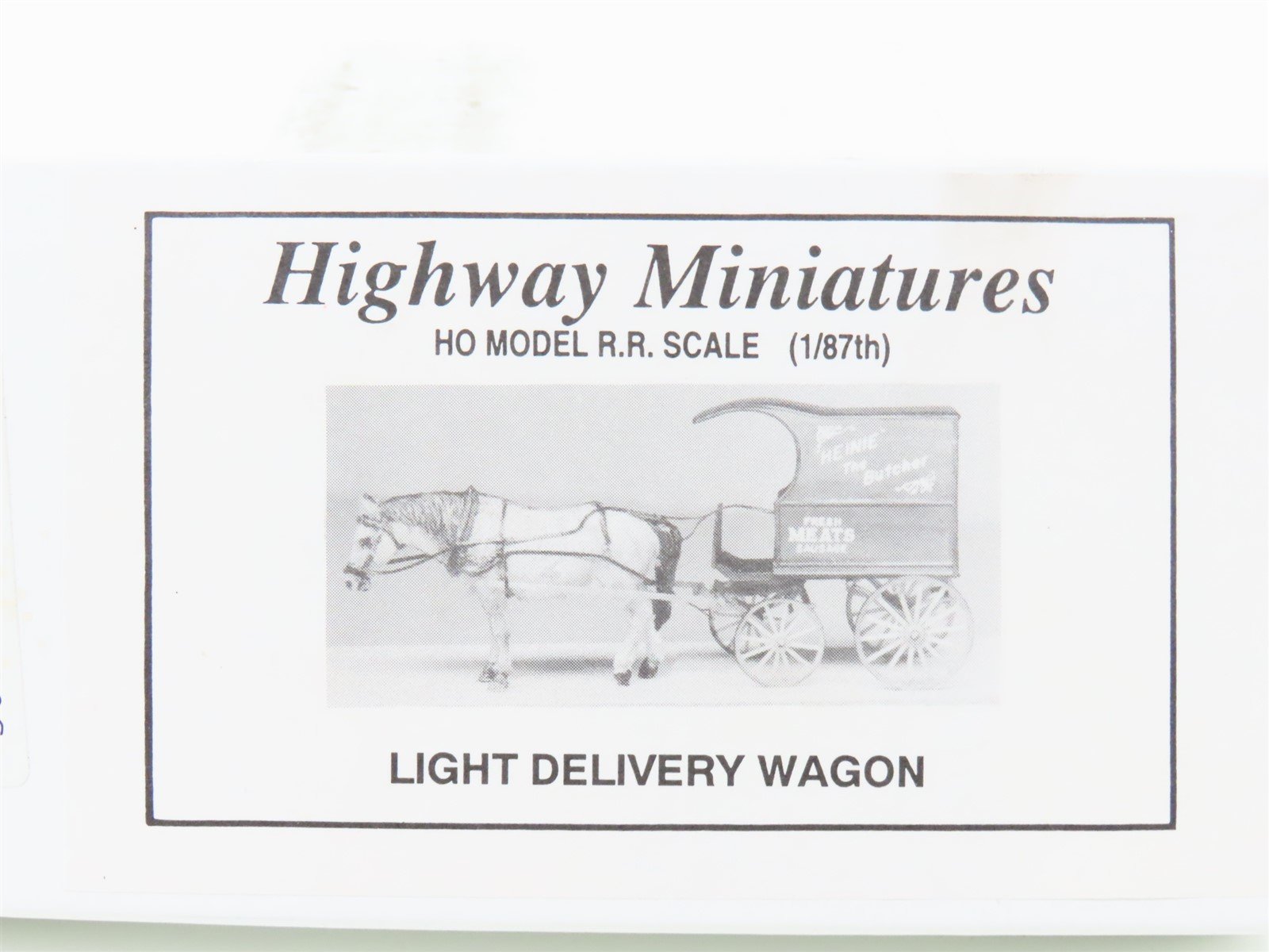 HO Scale Jordan Highway Miniatures Kit 360-101 Light Delivery Wagon - SEALED