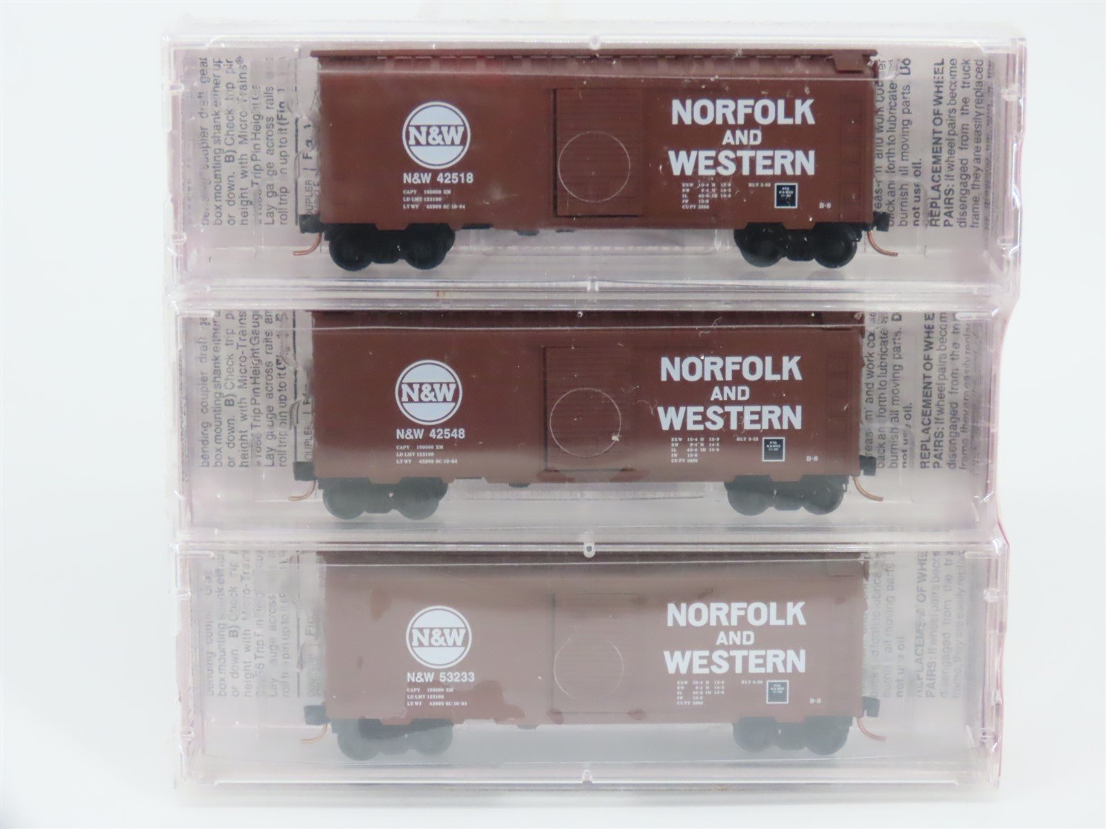 N Micro-Trains MTL Special Run NW Norfolk & Western 3 Pack Boxcar Set -Sealed