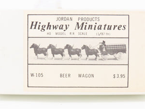HO 1:87 Scale Jordan Highway Miniatures Kit W-105 Beer Wagon w/ Horses