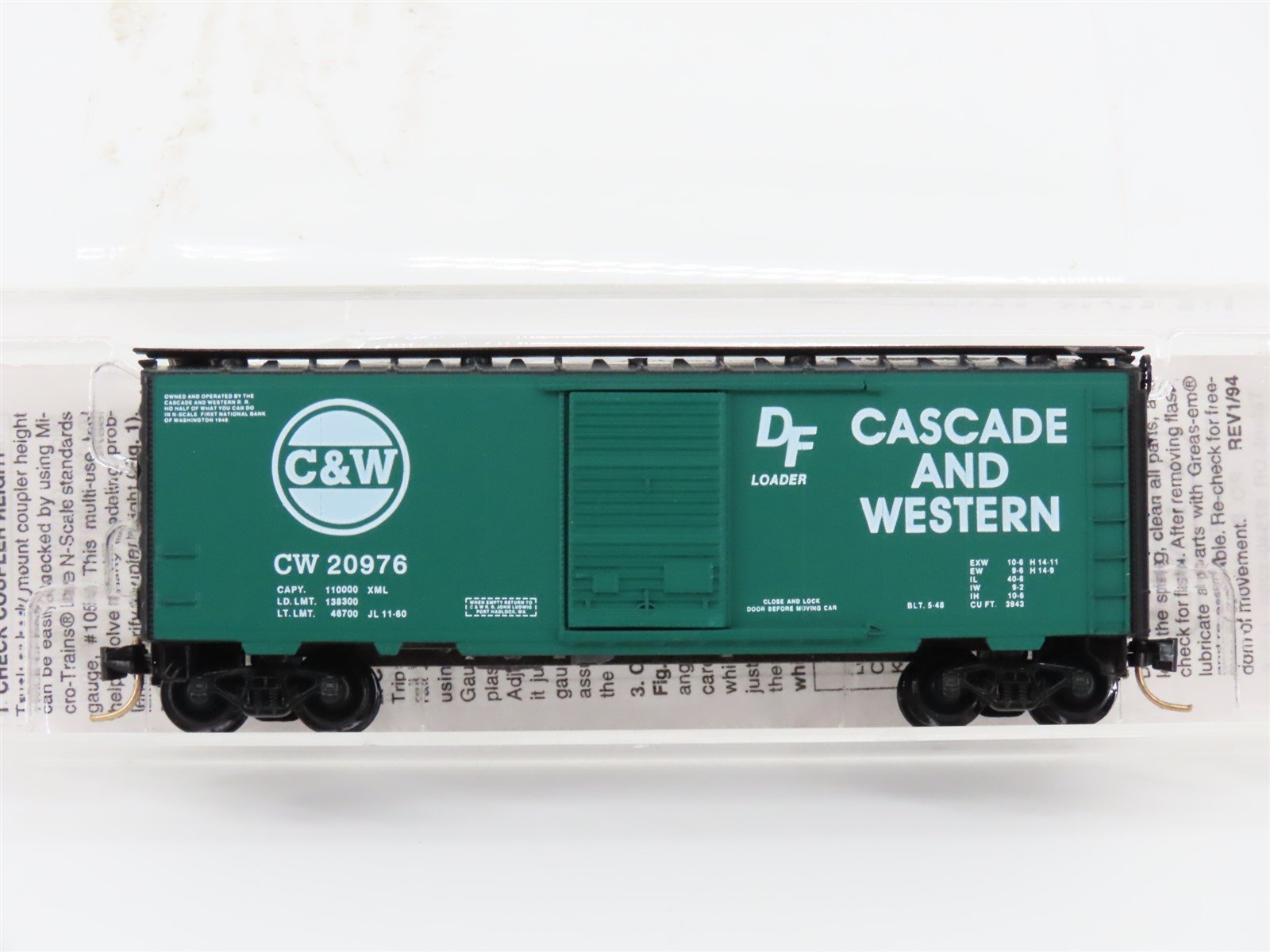 N Scale Micro-Trains MTL Special Run CW Cascade & Western Box Car 20976