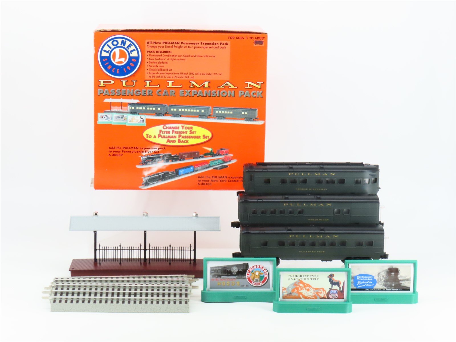O27 Gauge 3-Rail Lionel 6-30111 Pullman Passenger 3-Car Expansion Set w/ Scenery