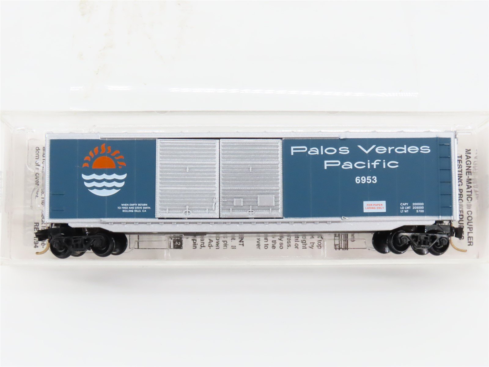 N Micro-Trains MTL Special Run Palos Verdes Pacific Double Door Box Car 6953