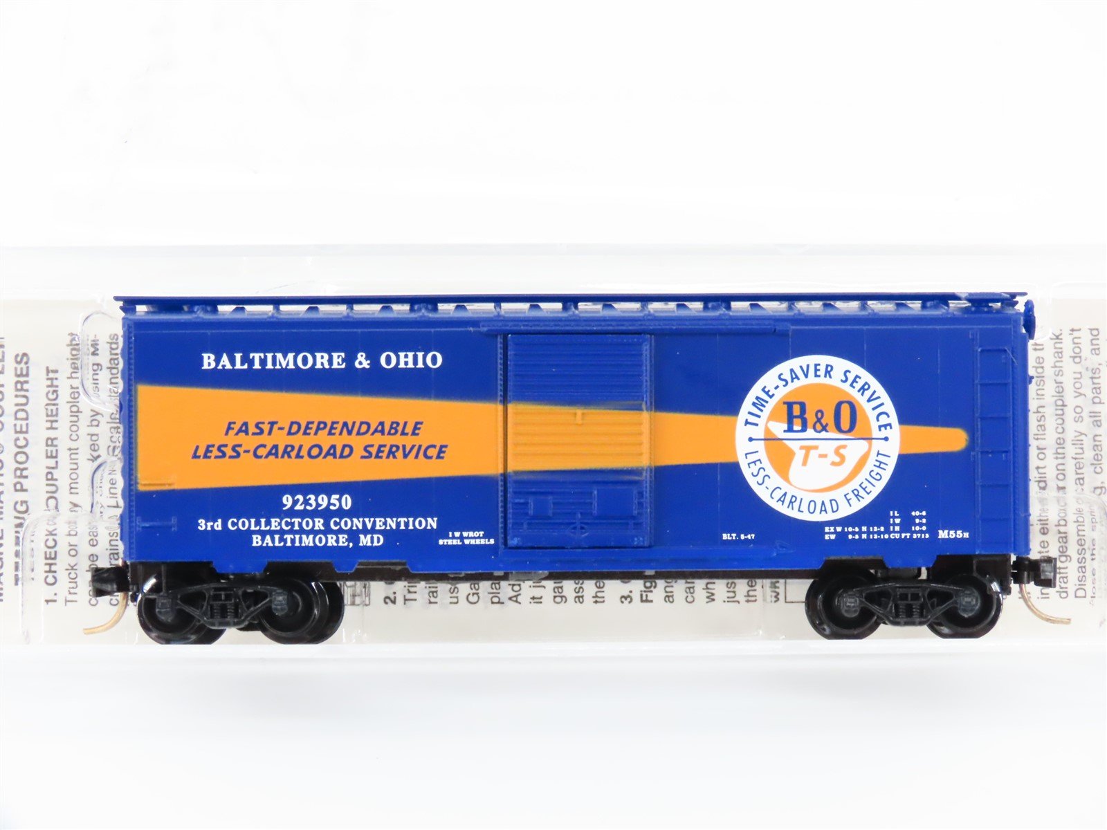 N Scale Micro-Trains MTL NSC B&O Time Saver 1995 Convention Boxcar 923950