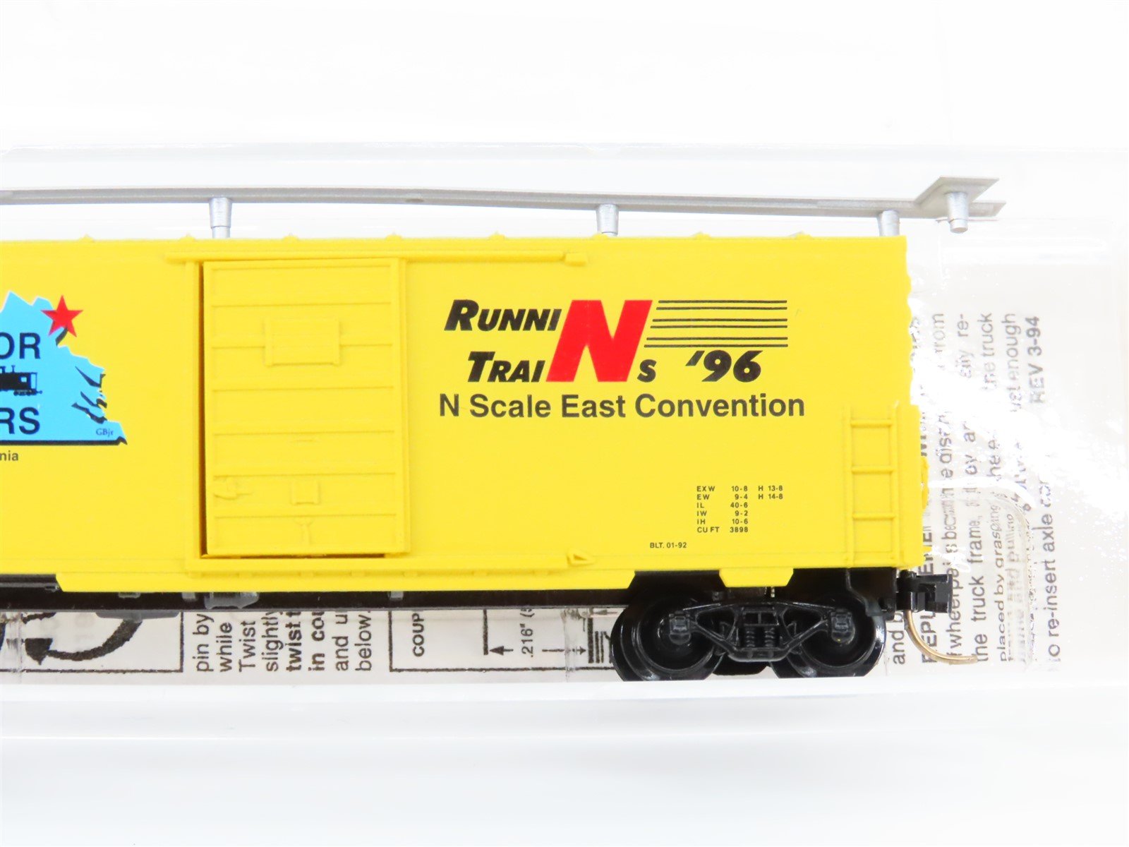 N Micro-Trains MTL Special Run NVX N Scale East Convention '96 Boxcar 81596