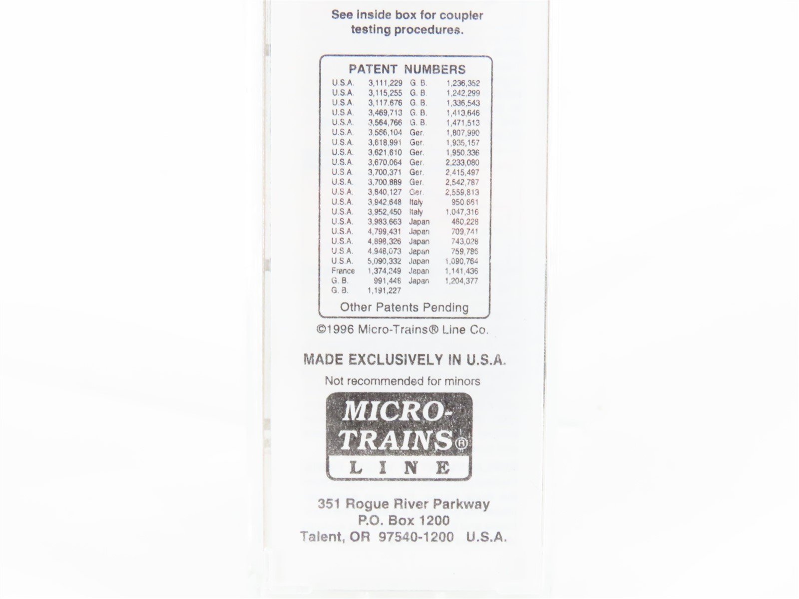 N Micro-Trains MTL Special Run NVX N Scale East Convention '96 Boxcar 81596