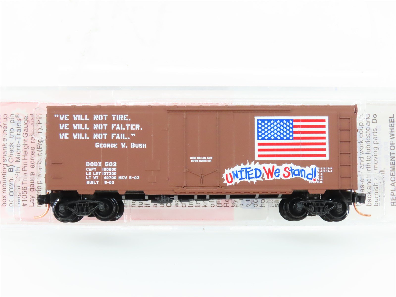 N Scale Micro-Trains MTL NSC Special Run 4-02 DODX United We Stand Boxcar 502
