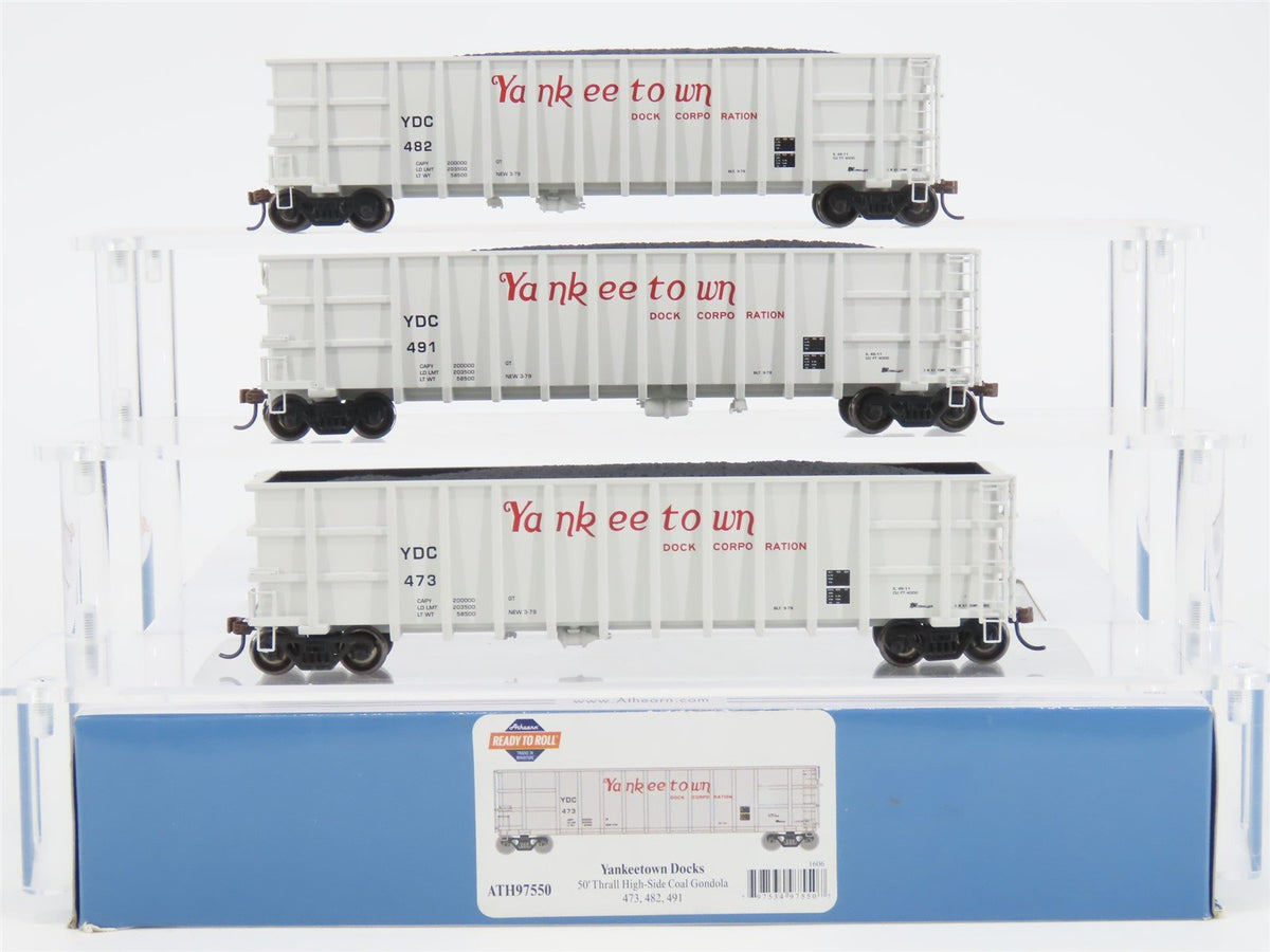 HO Scale Athearn ATH97550 YOC Yankeetown 50&#39; Thrall High-Side Gondola 3-Pack