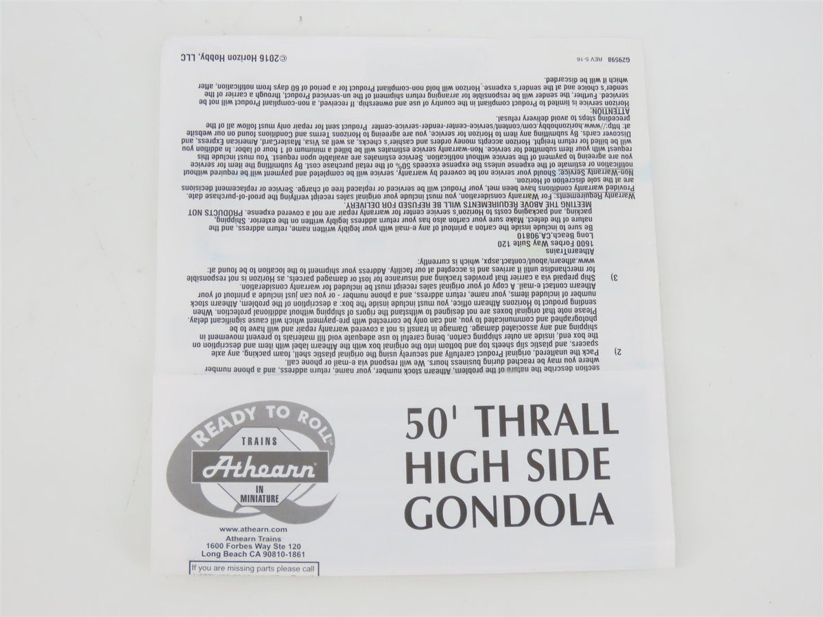 HO Scale Athearn ATH97550 YOC Yankeetown 50&#39; Thrall High-Side Gondola 3-Pack