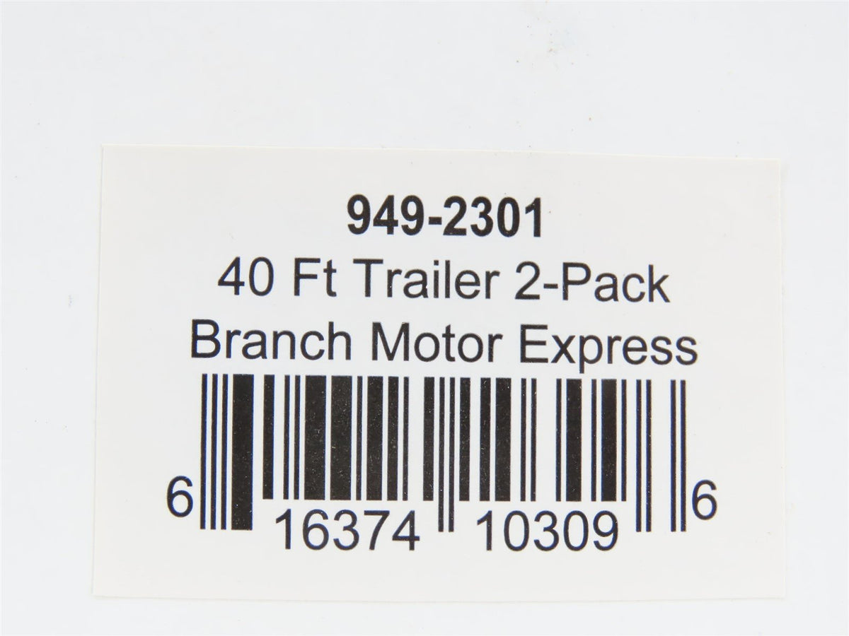 HO Scale Walthers 949-2301 Branch Motor Express 40&#39; Trailer 2-Pack