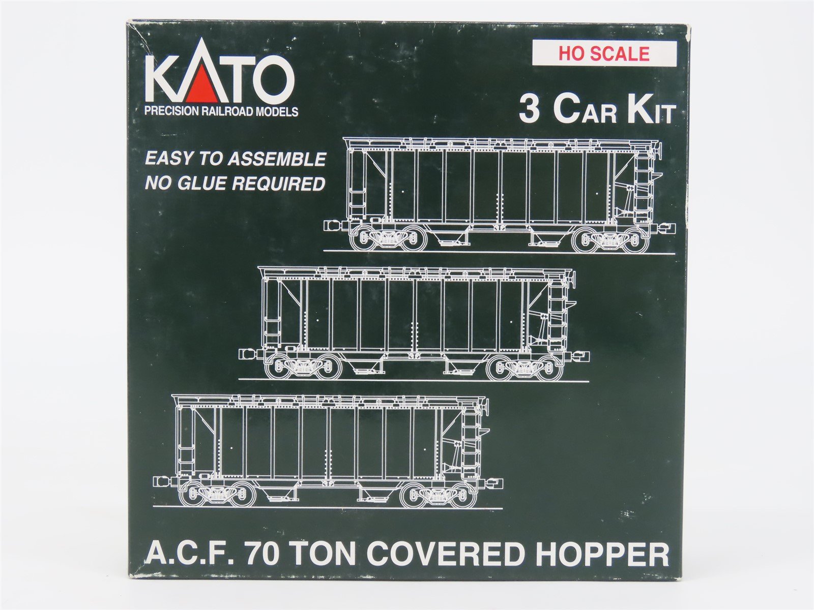 HO Scale Kato 38-0109 NKP Nickel Plate Road 70-Ton Covered Hopper 3-Pack Kit