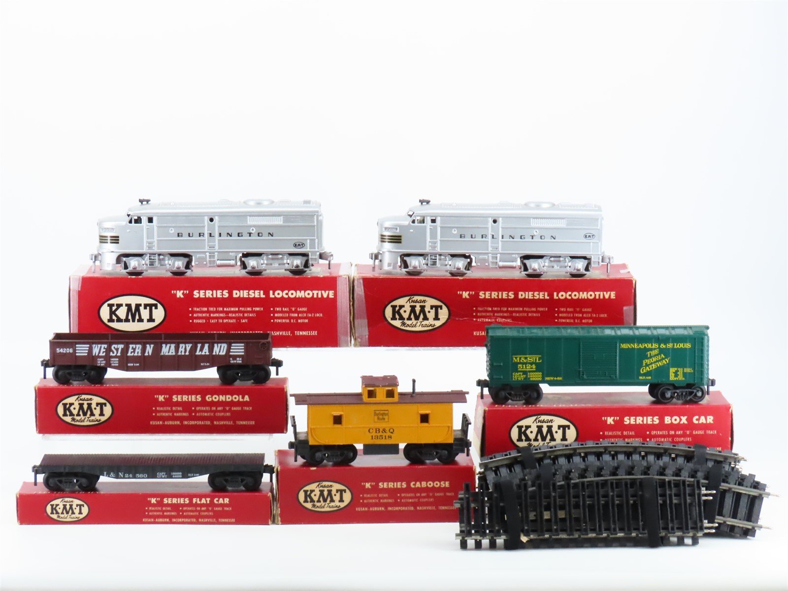 O Scale 2-Rail Kusan KMT K Series CB&Q Burlington FA/FA Diesel Freight Train Set