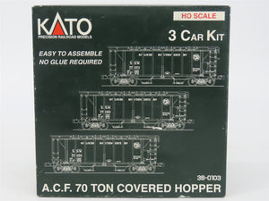 HO Scale Kato 38-0103 SSW Cotton Belt 70-Ton Covered Hopper 3-Pack Kit